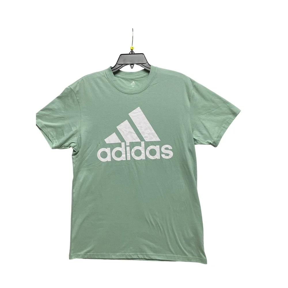 Adidas Golf Mens Sage Green Badge of Sport Graphic Logo T-Shirt Size M NWT